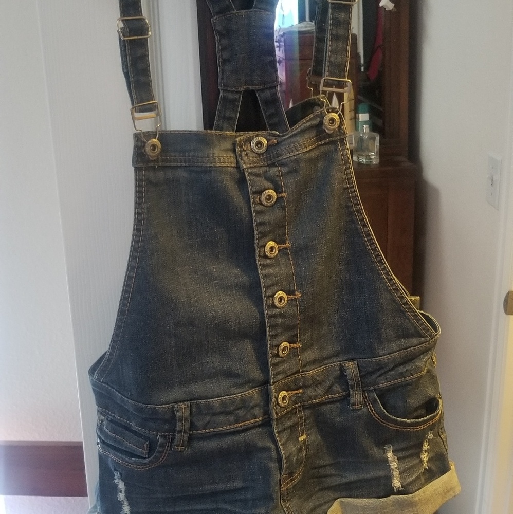 Short Denim Overalls